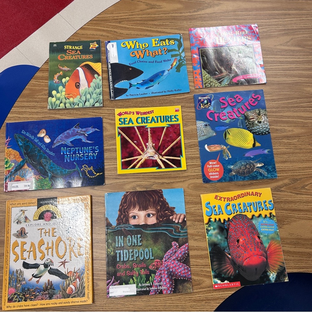 Children's Sea Creatures Book Lot - Colorful Ocean Covers
